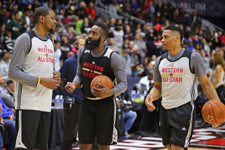 雷霆老三少离队后换队数量：威少5次最多 哈登4次 杜兰特3次