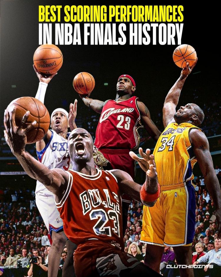 单次总决场均得分榜：乔丹41分封神 奥胖38分第4老詹现役唯一上榜